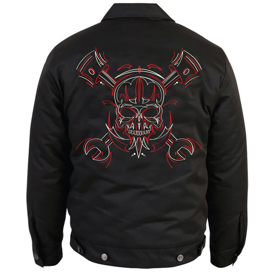 Full Pinstripe Skull Mechanic Jacket
