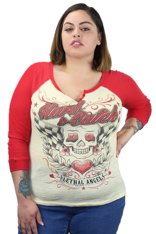 Hard to Catch 3/4 Raglan Sleeve Shirt