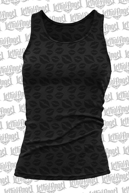 Lip Burn Out Razor Back Tank Top - No Graphics