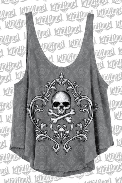 Skull and Crossbones Loose Tank Top