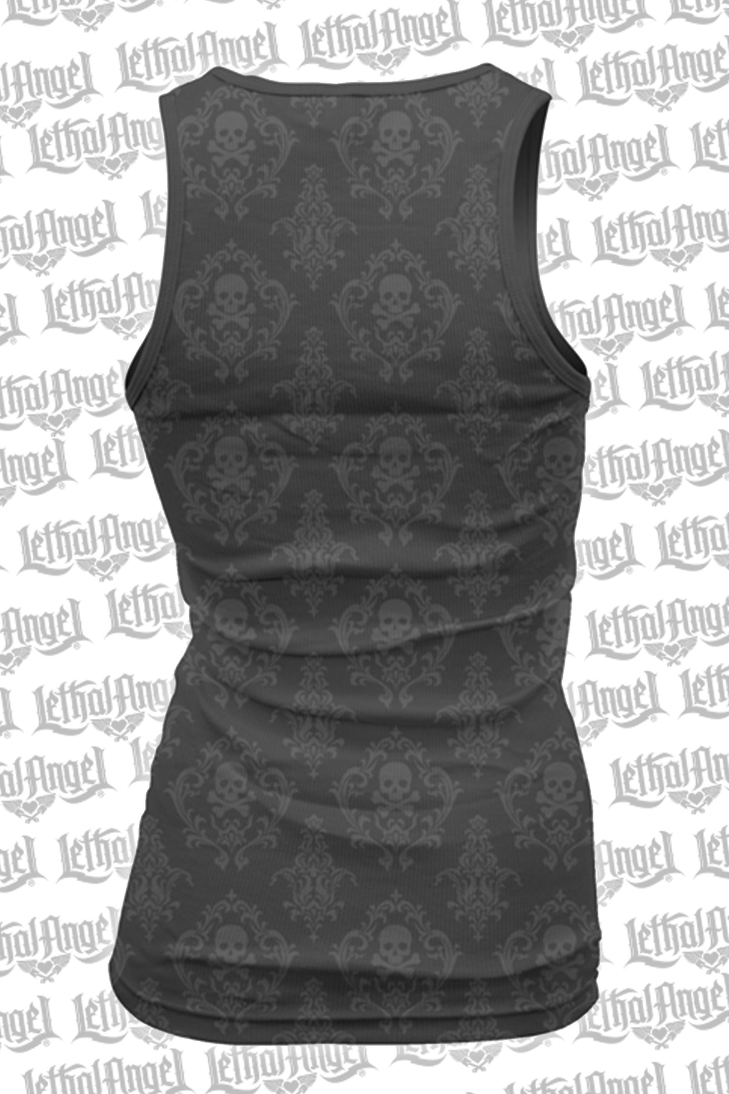 Dragonfly Skull Burn Out Razor Back Tank Top