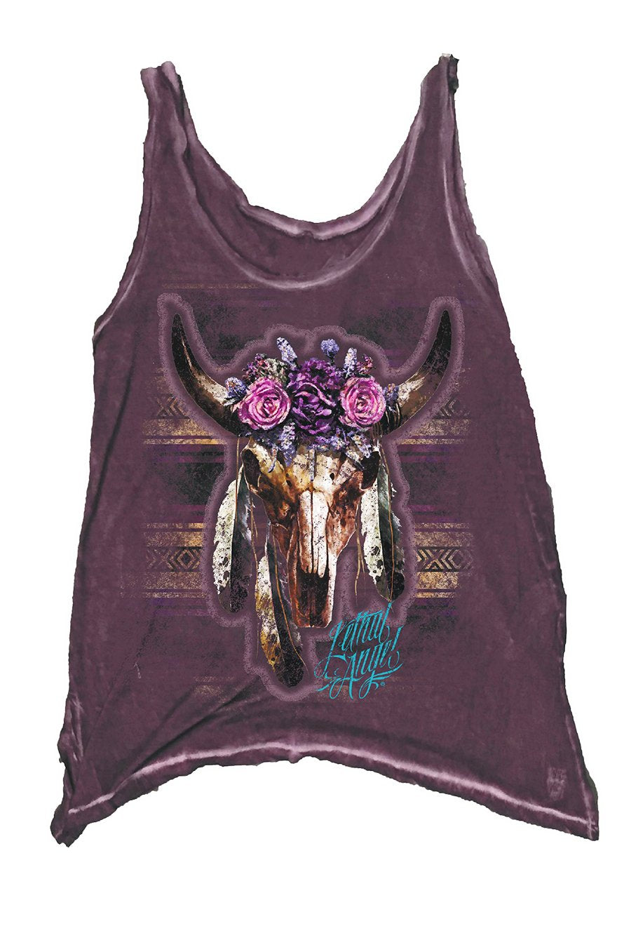 Floral Western Skull Tank