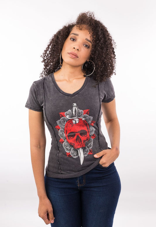 Red Dagger Skull Shirt