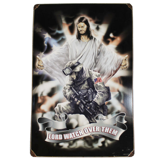 Lord Watch Over Them \ Vintage Metal Sign