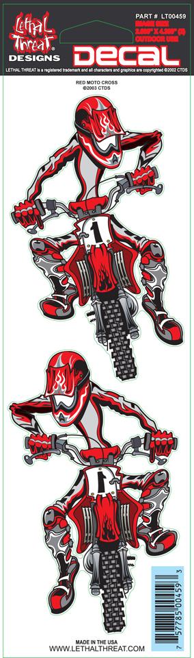 Red Moto Cross Bike Decal