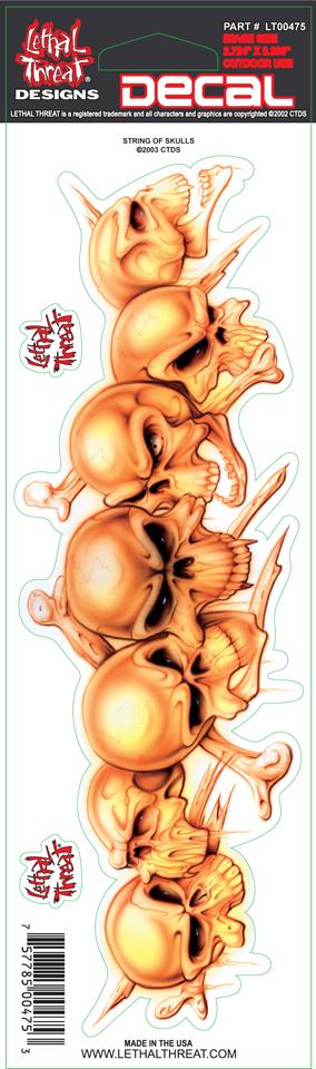 String of Skulls Decal