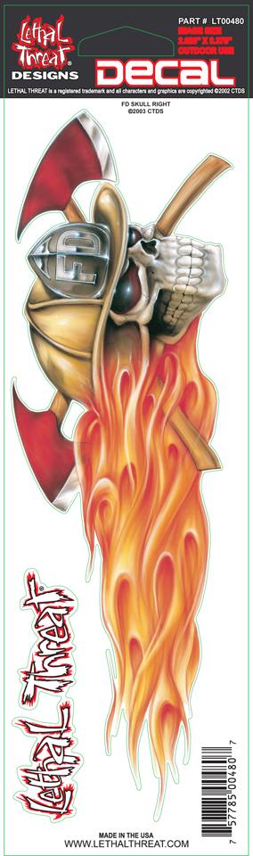 Fire Dept. Skull Right Decal