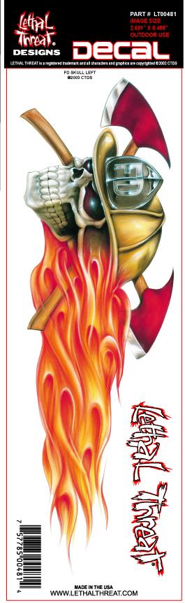 Fire Dept. Skull Left Decal