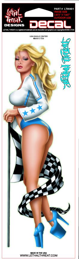 Race Girl Blue Decal