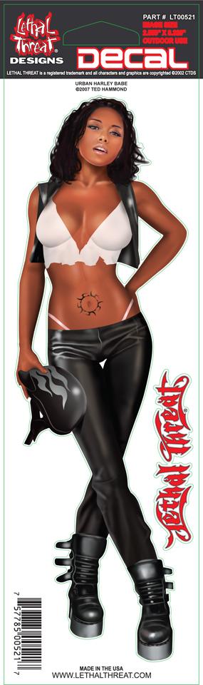 Urban Harley Biker Babe Decal