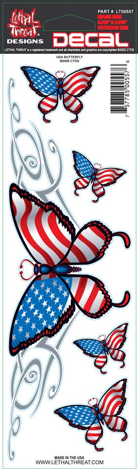 USA Butterfly Decal