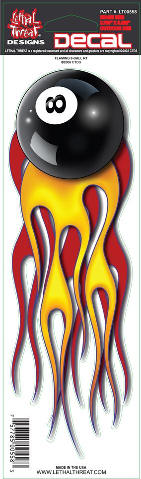 Flaming 8-Ball Right Decal