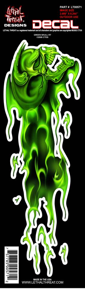 Green Skull Right Decal