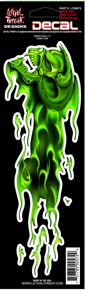 Green Skull Left Decal