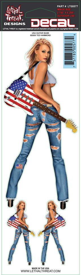 USA Guitar Babe Decal