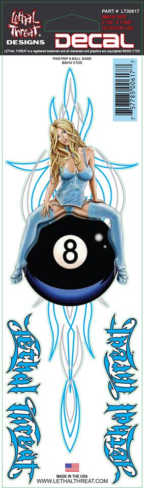 Pinstripe 8-Ball Babe Decal