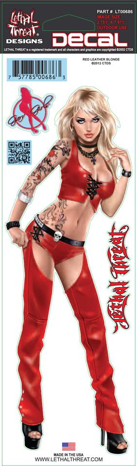 Red Leather Blonde Decal