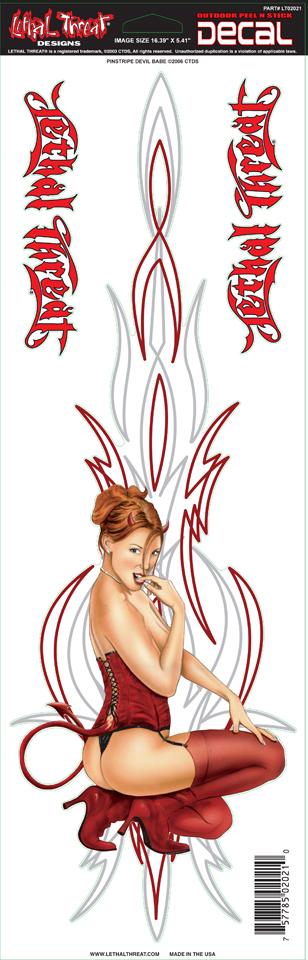 Pinstripe Devil Large Decal
