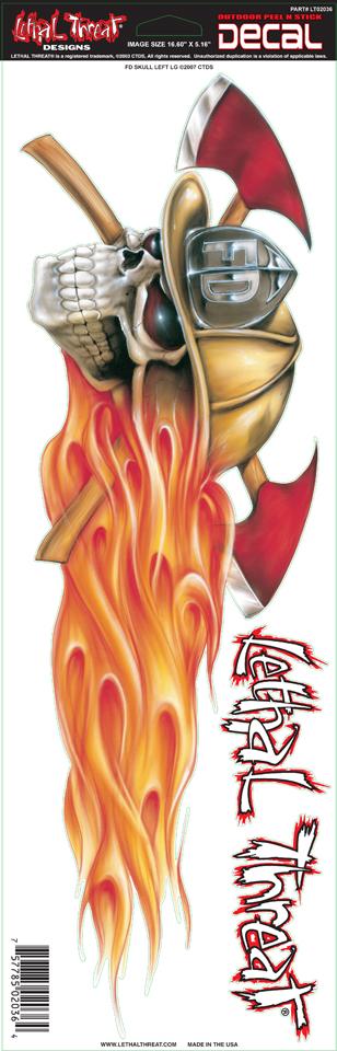Fire Department Skull Left Large Decal