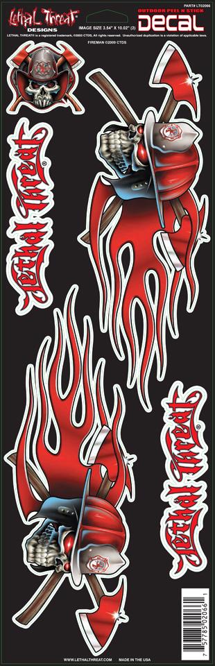 Fireman Skull Large Decal