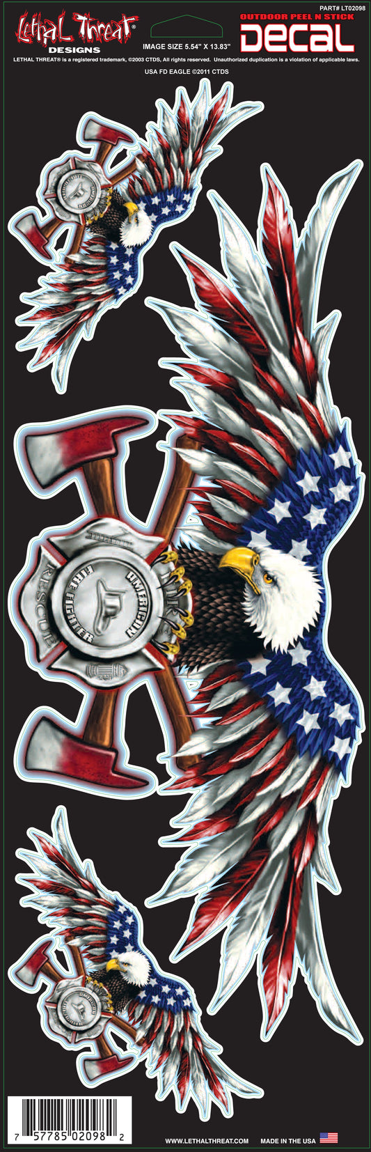 USA Fire Department Eagle Large Decal