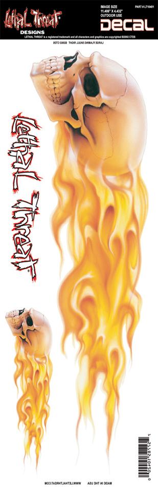 Flame Skull Left Tank Large Decal