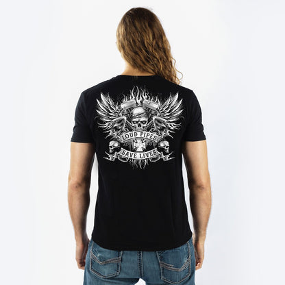 Loud Pipes Bandanna Skull Tee