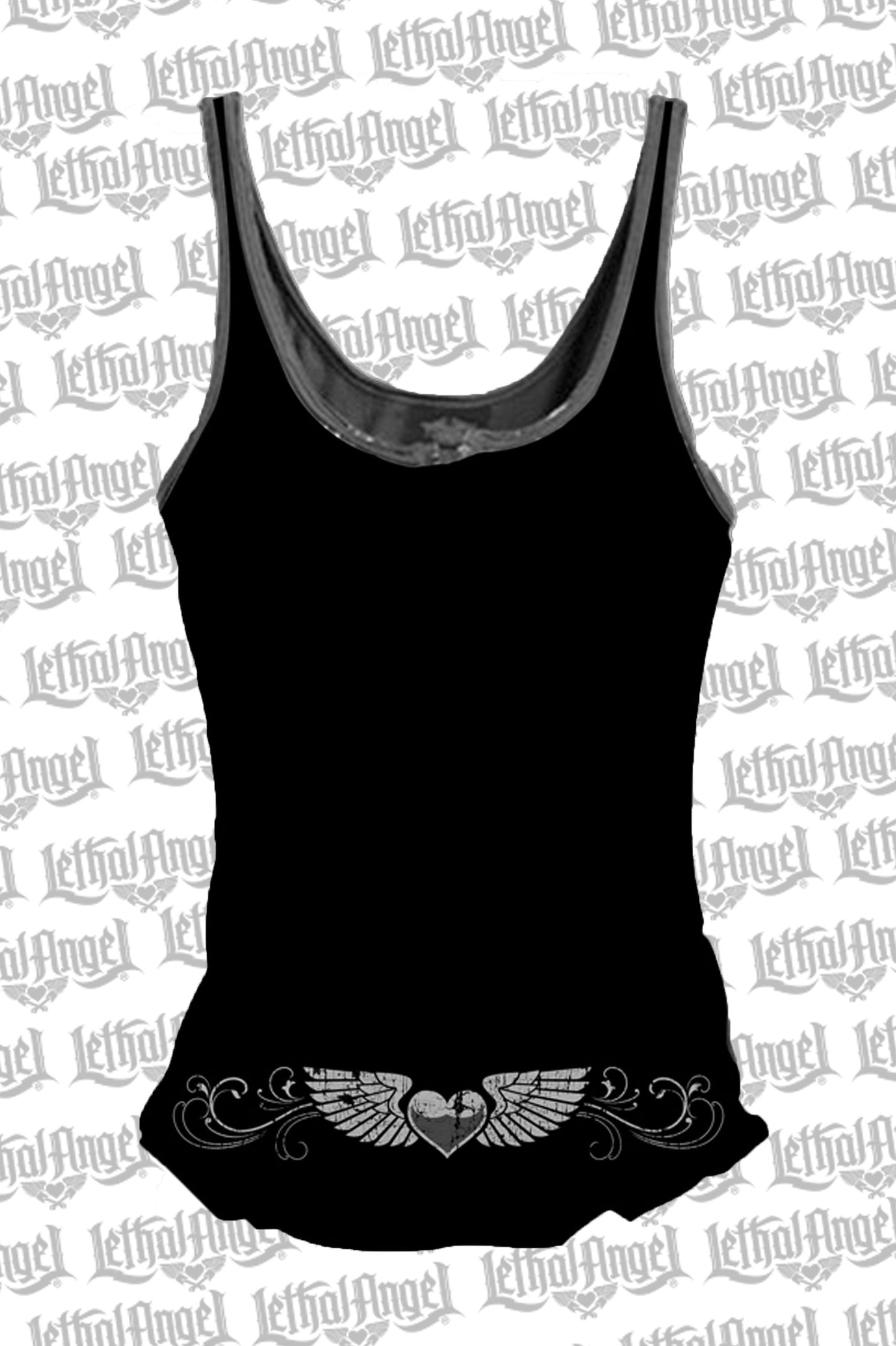 Black Lace Riders Lace Up Tank Top