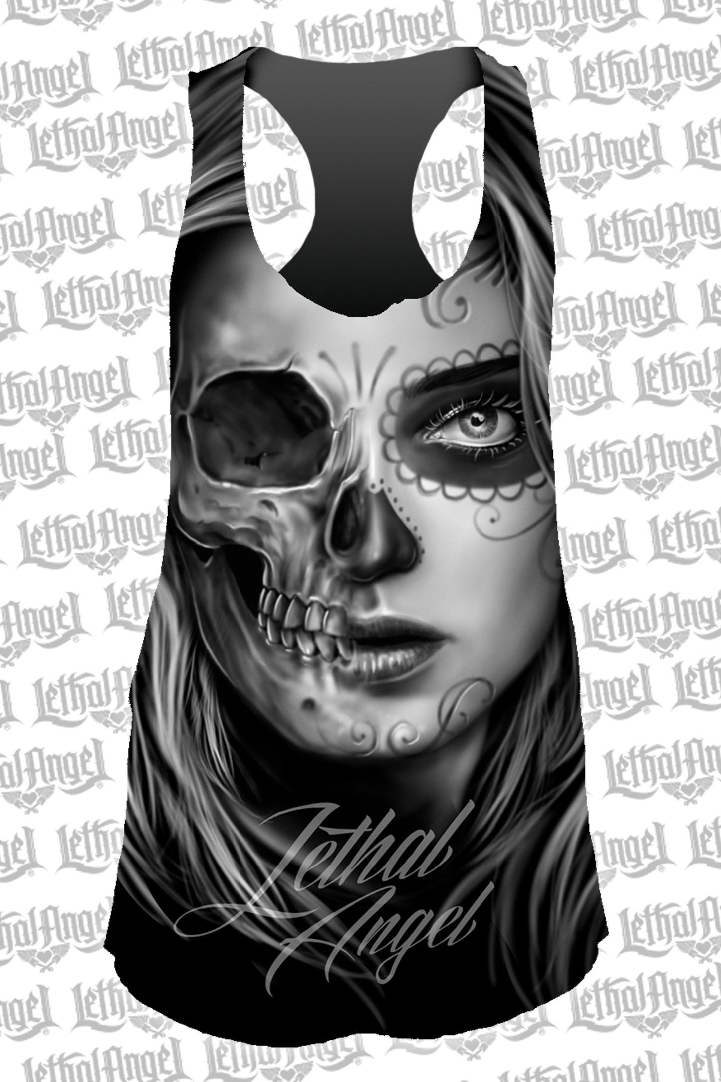 Half D.O.D Skull Razor Back Tank Top