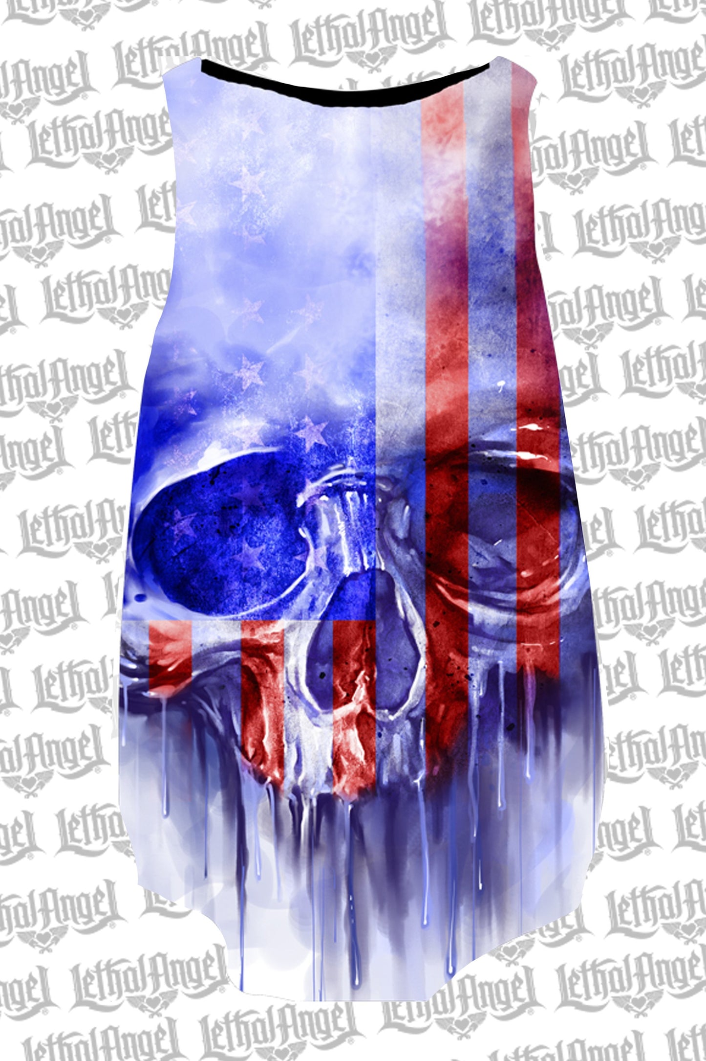 USA Painted Skull Razor Back Tank Top