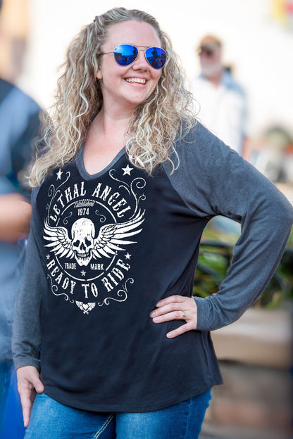 Ready to Ride Raglan 3/4 Sleeve Shirt