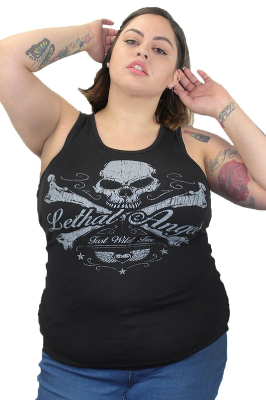 Middle Finger Skull Tank Top