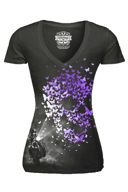 Butterfly Light V Neck Tee