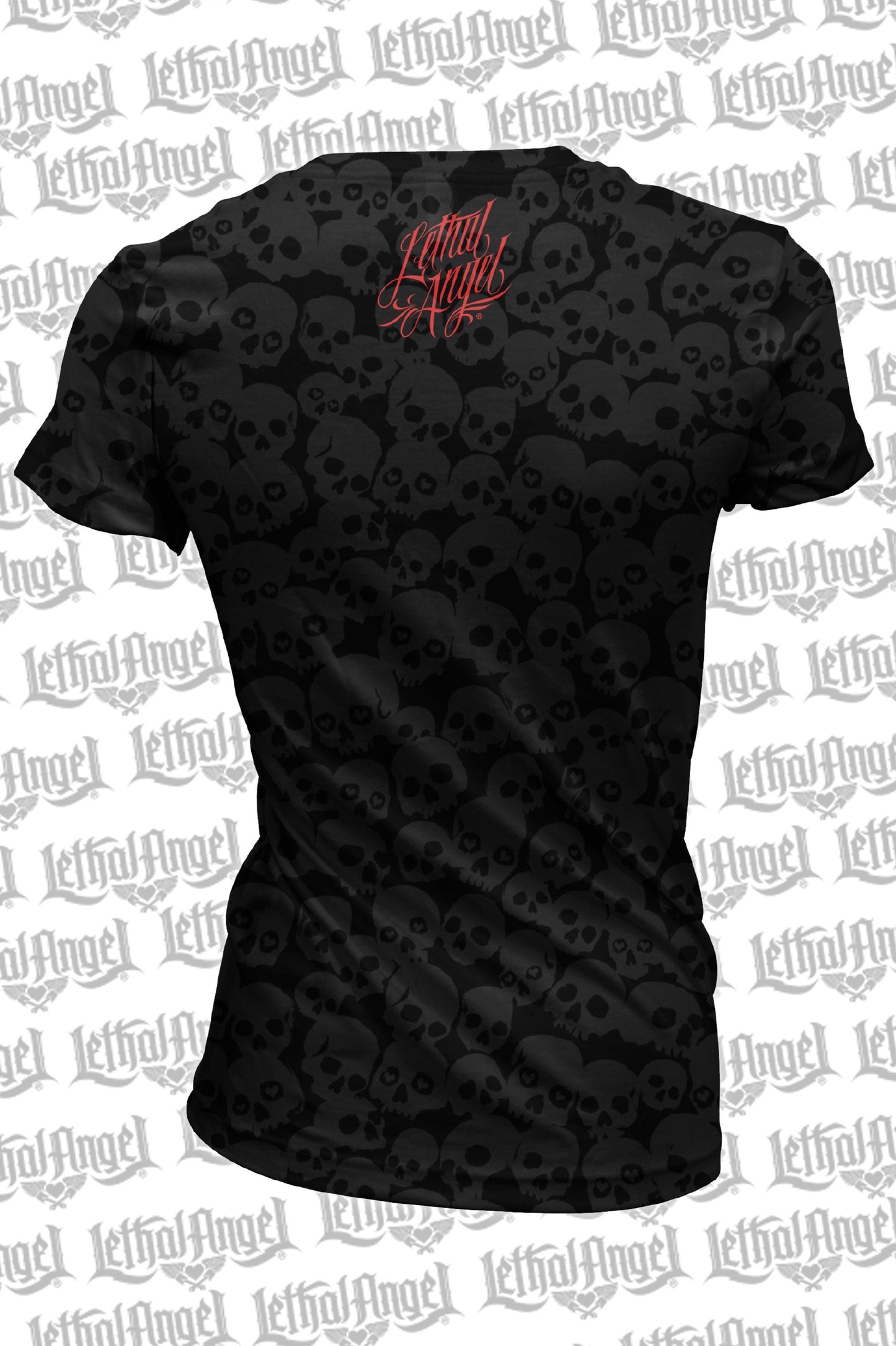 Rib Cage Skull Heart Burn Out Scoop Neck Tee