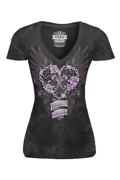 Heart Breaker V Neck Tee