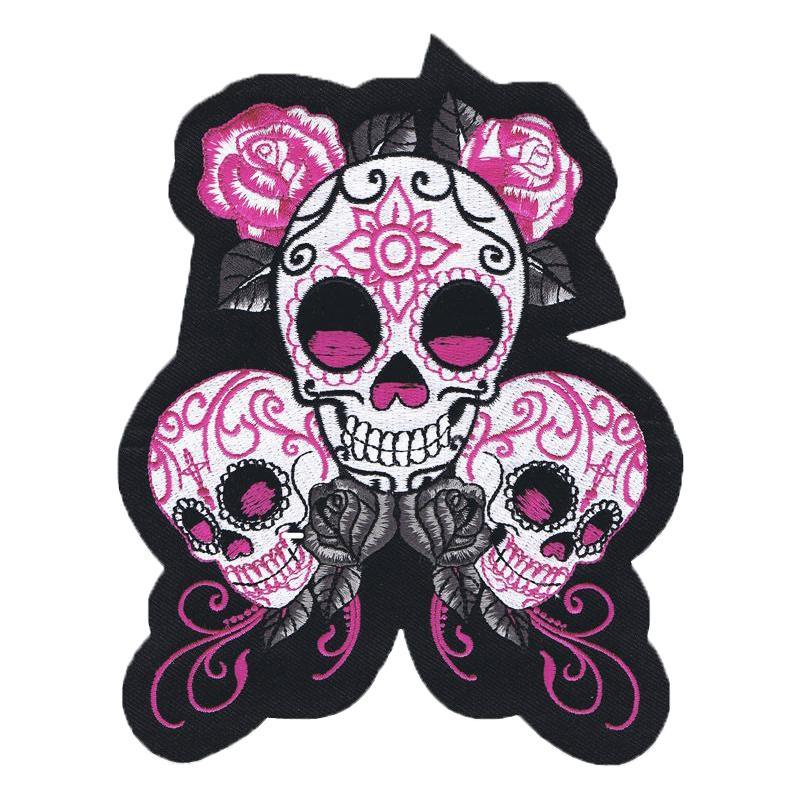 Sugar Skulls With Roses Patch