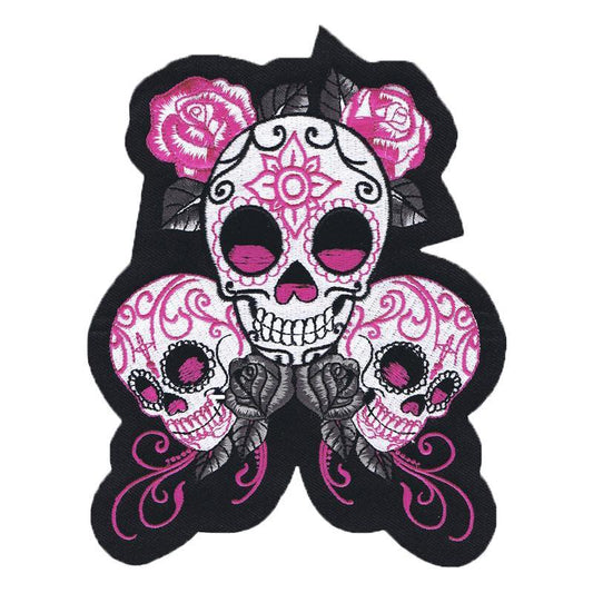 Sugar Skulls With Roses Patch