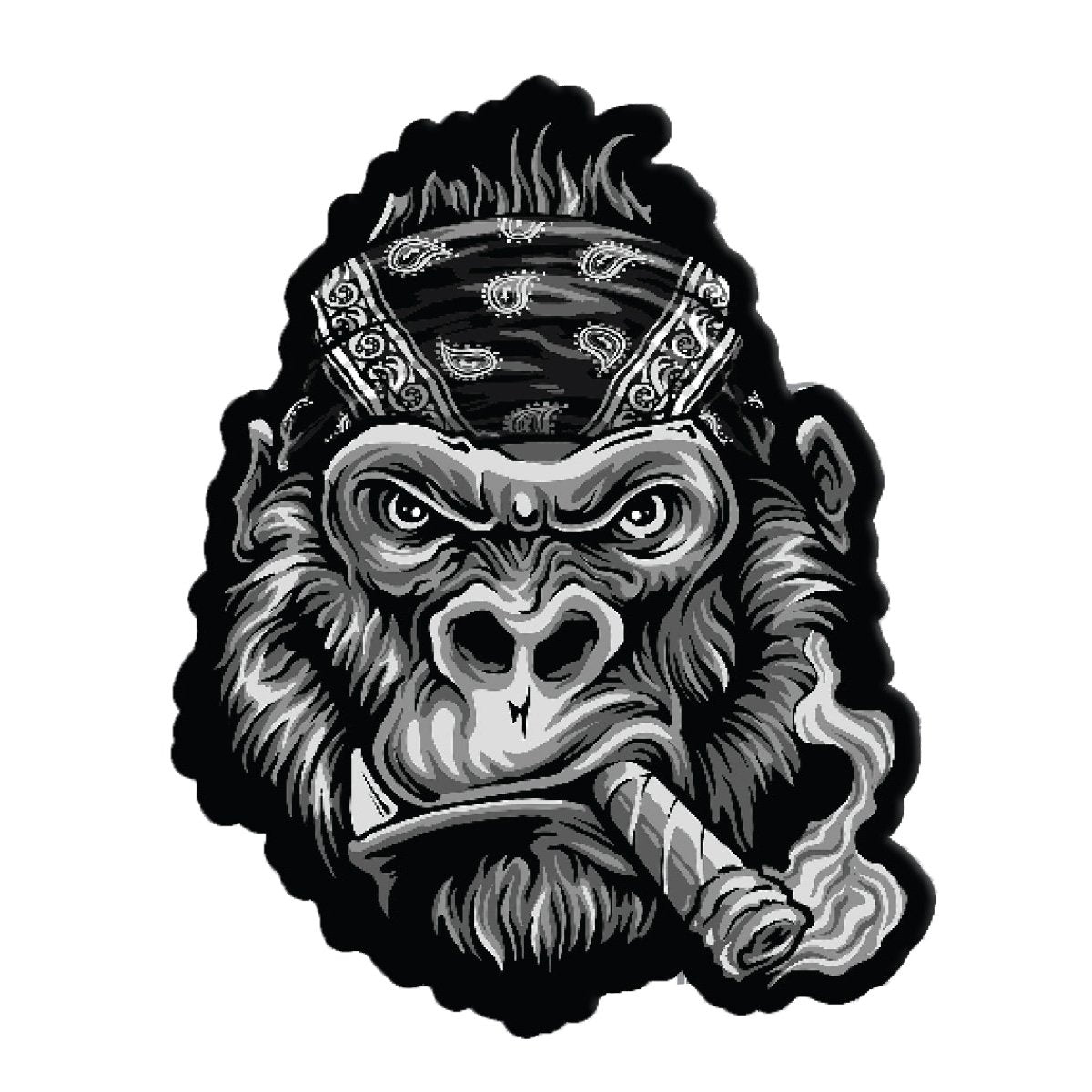 Gorilla Biker Bandana Embroidered Patch