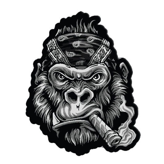 Gorilla Biker Bandana Embroidered Patch
