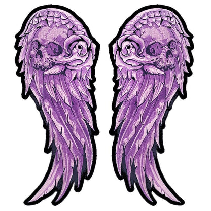 Purple Skull Wing Set Embroidered Patches