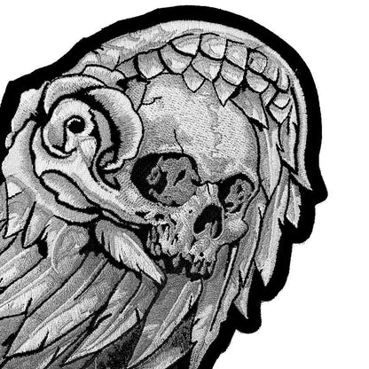 Gray Skull Wing Set Embroidered Patches
