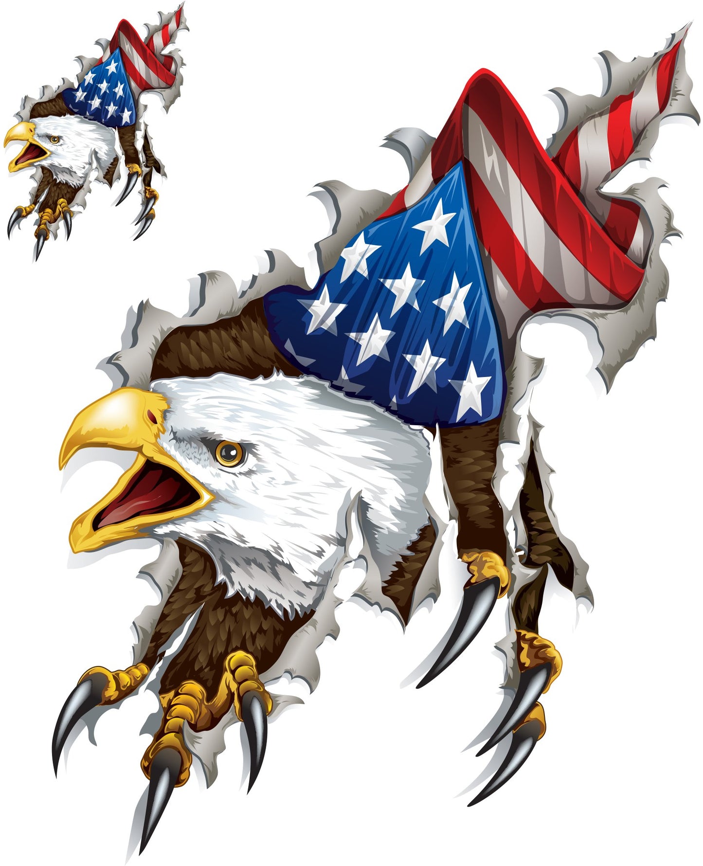 Left & Right Shred Eagle Decal Set
