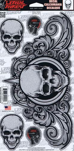 Swirl Skull Glitter Decal