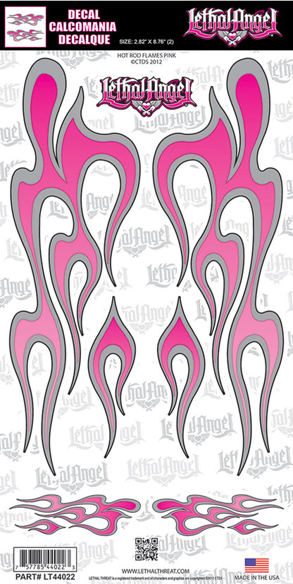 Hot Rod Flames Pink Decal