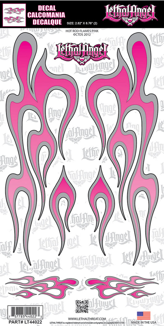 Hot Rod Flames Pink Decal