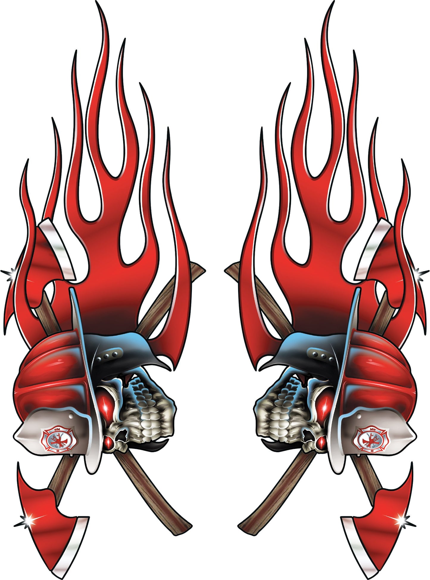 Fireman Skull Decal Set