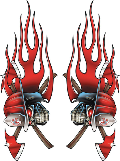 Fireman Skull Decal Set