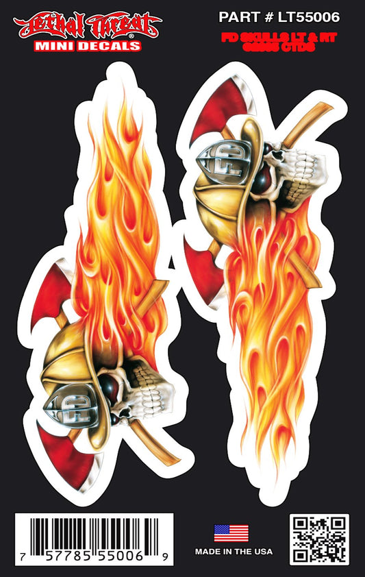 Fire Department  Skulls - Mini Decal