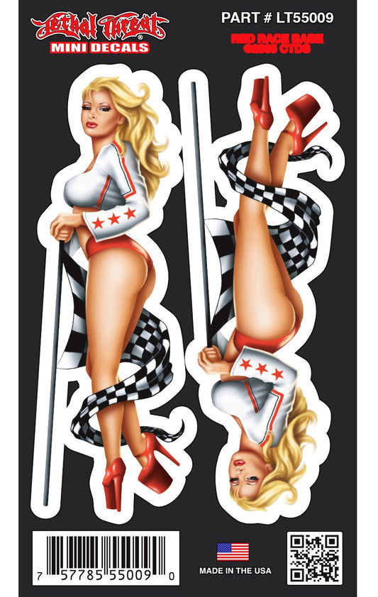 Red Race Babe - Mini Decal