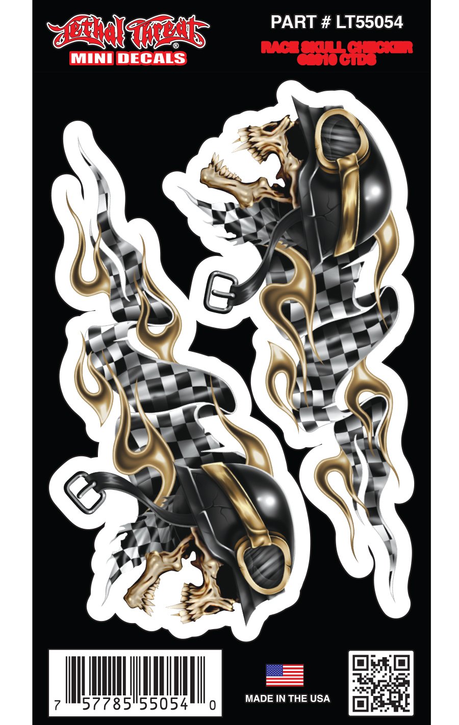 Race Skull Checker - Mini Decal